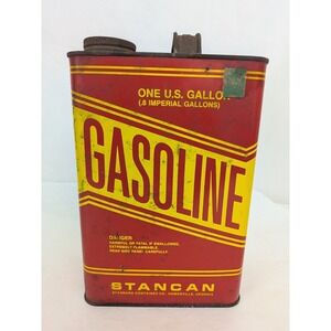 VTG Stancan Advertising Gasoline Can Car Petrol Gas Metal One Gallon  Oil Garage